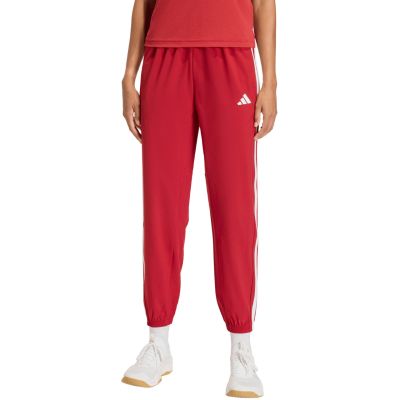 Spodnie damskie adidas Train Essentials 3-Stripes Woven czerwone KF8554