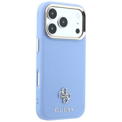 4. Etui Guess Saffiano Small 4G & Classic Logo MagSafe na iPhone 18 Pro / 17 Pro - jasnoniebieskie
