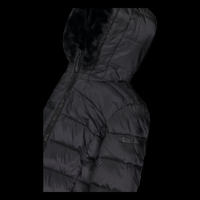 10. Kurtka zimowa damska CMP z kapturem sportowa ocieplana czarna (34K0036F/U901)