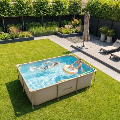 6. VIRTUFIT PROSTOKĄTNY BASEN 260 x 180 CM Z POMPĄ FILTRUJĄCĄ BEŻOWY