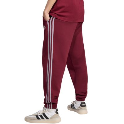 3. Spodnie męskie adidas Essentials 3-Stripes Fleece Tapered Cuffed bordowe KY4134