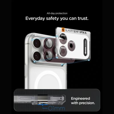 21. Szkło hartowane na aparat Spigen Optik Pro XL GLAS.TR EZ FIT na iPhone 18 Pro Max - dark cherry