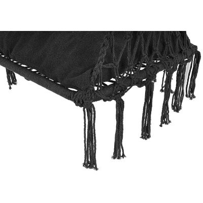 5. HAMAK AŻUROWY FOTEL WISZĄCY BOCIANIE GNIAZDO 60x60x115CM Z PODUSZKĄ CIEMNO SZARY