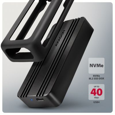 4. Axagon EEM2-40G obudowa do dysków twardych Obudowa SSD Czarny M.2