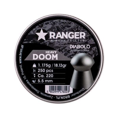 5. Śrut 5,5 mm RANGER Diabolo Doom Heavy płaski 250 szt. 1,175 g