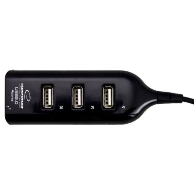 6. Hub Esperanza EA116 (4x USB 2.0; kolor czarny)