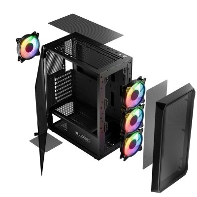8. LOGIC OBUDOWA LOGIC PORTOS ARGB MIDI USB 3.0 BLACK