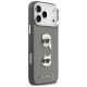 4. Etui Karl Lagerfeld FW Grained Karl & Choupette Heads Pins & Logo na iPhone 17 Pro Max - szare
