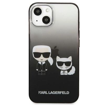 3. Etui Karl Lagerfeld Gradient Ikonik Karl&Choupette na iPhone 13 mini - czarne