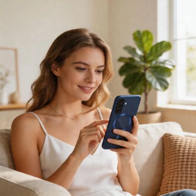 5. Etui Tech-Protect MagFlex MagSafe na Samsung Galaxy A57 5G - przezroczysto-niebieskie