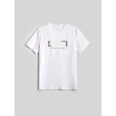 5. T-shirt slim z nadrukiem męski 4F 4FRAW26TTSHM4666-10S