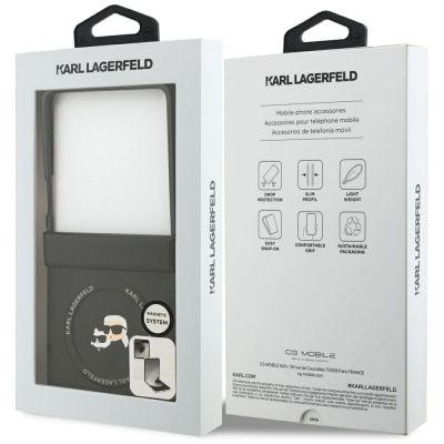 8. Etui Karl Lagerfeld Karl&Choupette Pins MagSafe na Samsung Galaxy Z Flip 7 - czarne