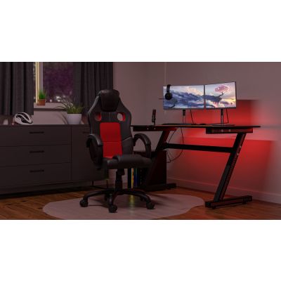 4. FOTEL OBROTOWY KRZESŁO ENZO CZERWONO CZARNY