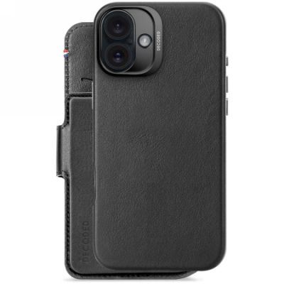 2. Etui skórzane Decoded Leather Detachable Wallet MagSafe z portfelem na iPhone 16 Plus - czarne