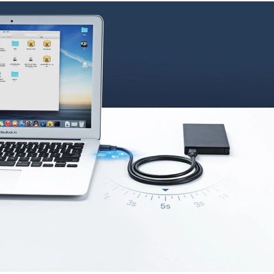 6. Ugreen kabel przewód USB 2.0 (męski) - USB 2.0 (męski) 0,5 m czarny (US128 10308)