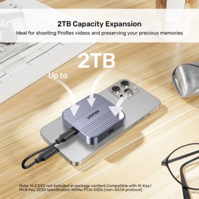 8. Obudowa dysku Unitek magnetyczna SolidForce Reefer USB-C do M.2 SSD (NVMe/SATA)