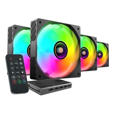4. TACENS MARS MF-SI4KIT FANS 120 ARGB x4 BK- wentylatory+hub+pilot (TACMARS-MFSI4KIT)