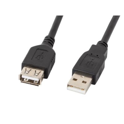 Kabel Lanberg CA-USBE-10CC-0018-BK (USB 2.0 M - USB 2.0 F; 1,8m; kolor czarny)