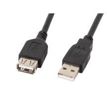 Kabel Lanberg CA-USBE-10CC-0018-BK (USB 2.0 M - USB 2.0 F; 1,8m; kolor czarny)