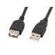 Kabel Lanberg CA-USBE-10CC-0018-BK (USB 2.0 M - USB 2.0 F; 1,8m; kolor czarny)