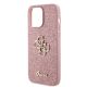 6. Etui Guess Glitter Script Big 4G do iPhone 15 Pro - różowe