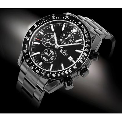 2. Zegarek Męski Giewont Chronograph Sapphire Czarny GW8720-B1