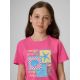 3. T-shirt regular z nadrukiem dziewczęcy 4F 4FJRSS26TTSHF4418-54S