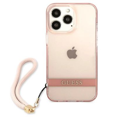 3. Etui Guess Translucent Strap na iPhone 13 Pro / 13 6,1" - różowe