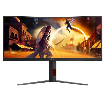 44. Monitor AOC CU34G4Z 34-calowy, Szybkie VA, WQHD 21:9, 240 Hz, 1 ms, 3440 x 1440 pikseli, 450 cd/m2, ilość portów HDMI: 2, kolor czarny