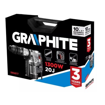 15. Graphite 58G877 młot wyburzeniowy SDS Max Czarny, Srebrny 1300 W
