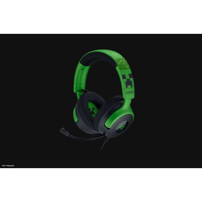 4. Zestaw słuchawkowy Razer Gaming Kraken V4 X przewodowe nauszne z mikrofonem edycja Minecraft