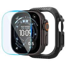 Zestaw etui Spigen Lock Fit + szkło hartowane Spigen Tempered Glass na Apple Watch Ultra (49 mm) - czarne matowe