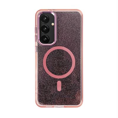 8. Etui Wozinsky Glitter Case z Mag Safe na Samsung Galaxy S24 FE - różowe z brokatem