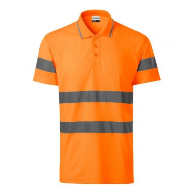 3. Koszulka polo Rimeck HV Runway M MLI-2V998 fluorescencyjny pomarańczowy