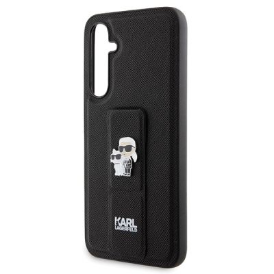 5. Etui Karl Lagerfeld Gripstand Saffiano Karl&Choupette Pins na Samsung Galaxy S23 FE - czarne