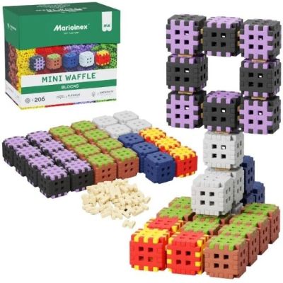 2. Klocki konstrukcyjne Marioinex Mini Waffle, 206 elementów