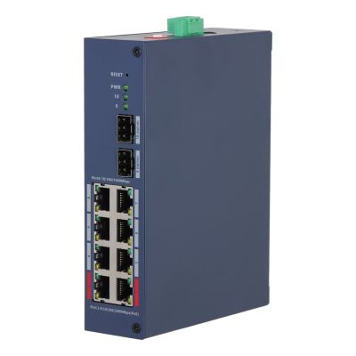 2. Dahua Technology CHS4210-8GT-110 przełącznik sieciowy Zarządzany L2 Gigabit Ethernet (10/100/1000) Obsługa PoE DIN rail Ciemny Niebieski