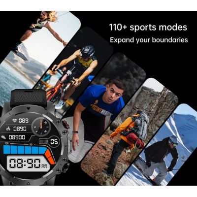 10. Smartwatch Męski Rubicon RNCF18-1 BLACK Bransoleta + Pasek