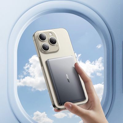 14. Powerbank Joyroom JR-PBM08 5000mAh 20W ultracienki z ładowaniem indukcyjnym - szary