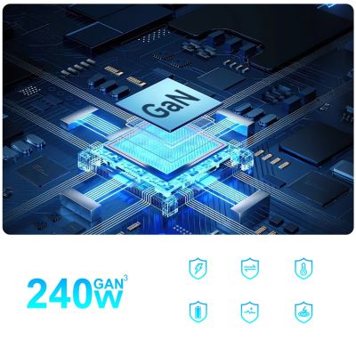 9. Stacja ładująca Wozinsky 240W GaN QC3 - czarna