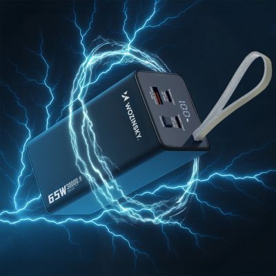 13. Powerbank Wozinsky K65+ 65W 30000mAh 2x USB-C, 1x USB-A 65W - szary