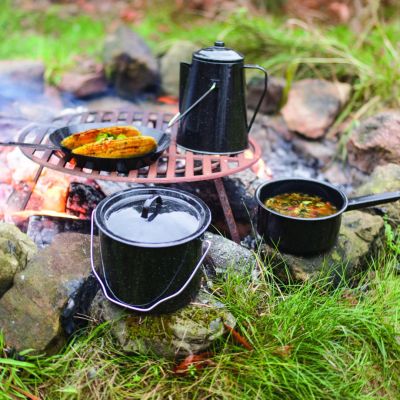 8. Esschert Design FF215 kampingowy przybór kuchenny Zestaw Czarny