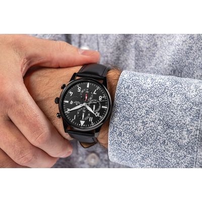 4. Zegarek Męski Giewont Chronograph Sapphire Czarny GW5630-A1