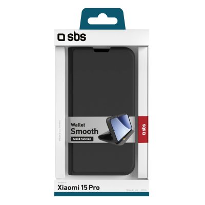 2. Etui SBS Wallet Smooth na Xiaomi 15 Pro z klapką - czarne