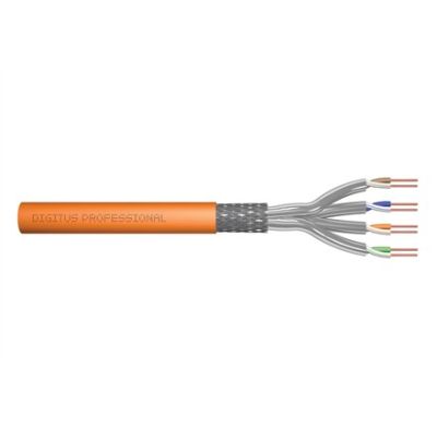 5. Digitus Kabel instalacyjny kat.7, S/FTP, Dca-s1a d1 a1, AWG 23/1, LSOH, 1000m, pomarańczowy, szpula