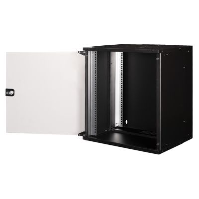5. Szafa sieciowa wisząca 19" 12U, SOHO PRO 595 x 540 x 400 mm, drzwi szyba, czarny, niezłożona, 60kg