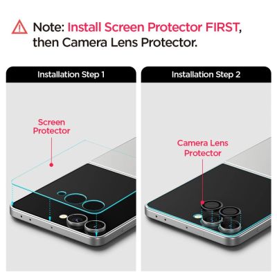 7. Osłona aparatu Spigen Optik Pro HD Glas.TR EZ Fit 2-pack na Samsung Galaxy Z Flip 7 - czarna