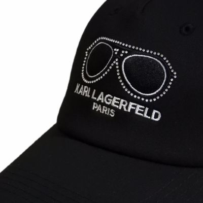 6. Czapka z daszkiem Karl Lagerfeld Paris Okulary Strapback Czarna - L5WH7946 blk