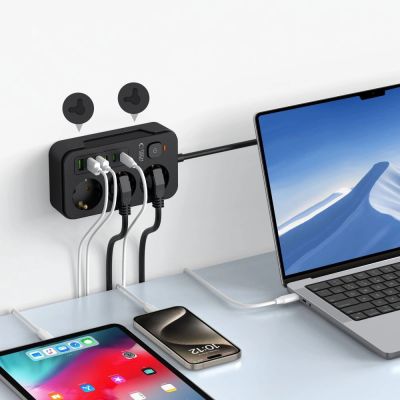 5. Listwa zasilająca Tech-Protect PC3X6 3 gniazda 240V + 3xUSB-A + 3xUSB-C 200cm - czarna