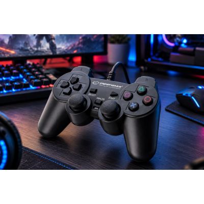 9. Gamepad Esperanza EG106 (PC, PS2, PS3; kolor czarny)